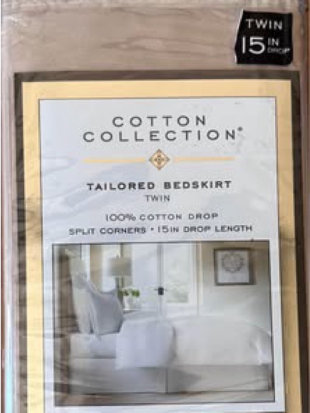 Cotton Collection Taupe Tailored Twin Bedskirt